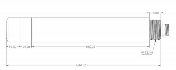 在線熒光法溶氧傳感器尺寸圖